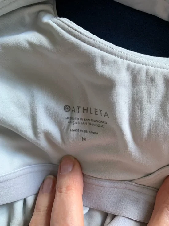 Athleta Light Grey V-Neck Sports Bra Tank Size Medium - Picture 3 of 5